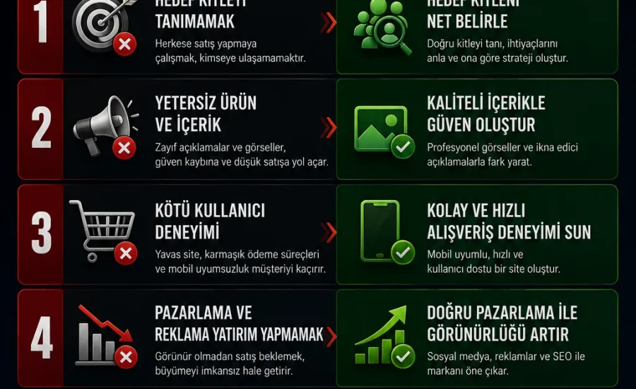 E-Ticaret Yapanların En Büyük 5 Hatası ve Çözümleri