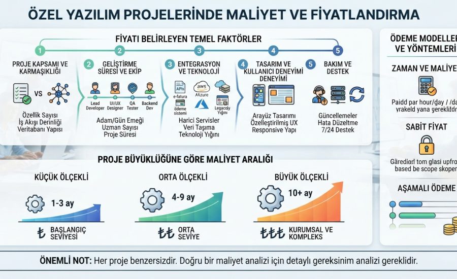 Özel yazılım maliyetleri